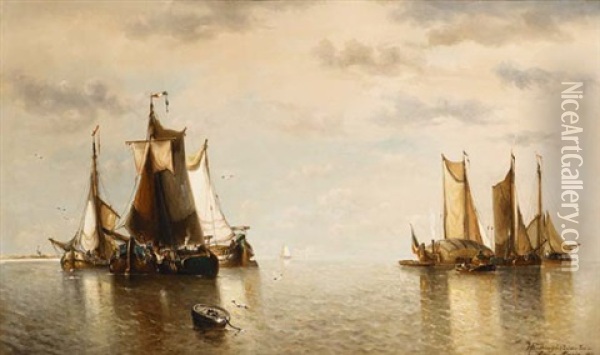 Hardewijk Zuiderzee Oil Painting - Auguste Henri Musin