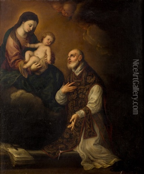 San Alfonso Maria De Ligorio Oil Painting - Juan De Sevilla Romero Y Escalante