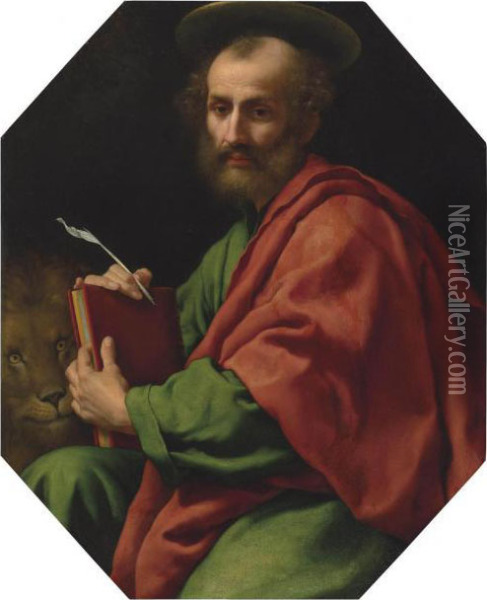 Saint Mark Oil Painting - Carlo Dolci