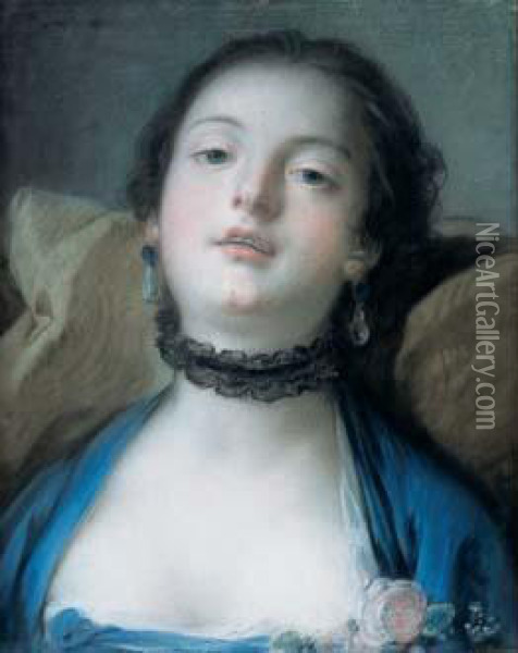Jeune Femme En Buste Oil Painting - Pietro Antonio Rotari