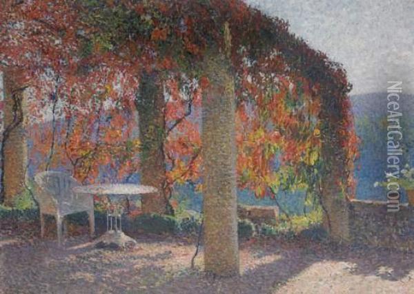 La Pergola A Marquayrol, Circa 1910 Oil Painting - Henri Martin