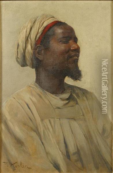 Portret Van Een Afrikaanse Man Oil Painting - Franz Xavier Kosler