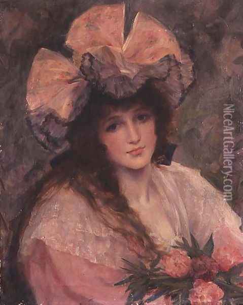 A Young Beauty Oil Painting - Frank Markham Skipworth
