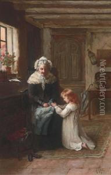 At Prayer Oil Painting - Annie Stewart Miles