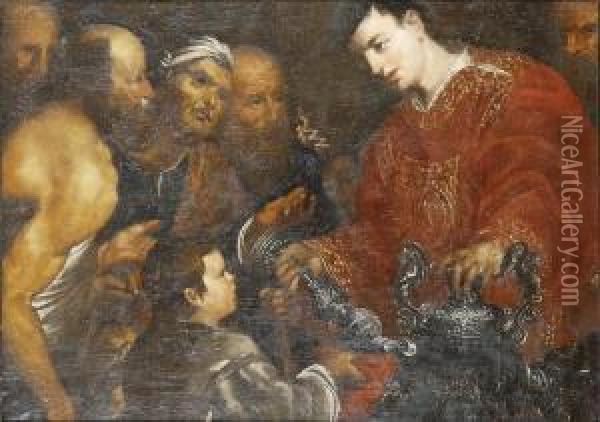 L'elemosina Di San Lorenzo Oil Painting - Orazio De Ferrari
