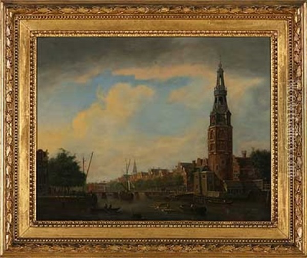 Der Montelbaanstoren Zu Amsterdam Oil Painting - Isaac Ouwater
