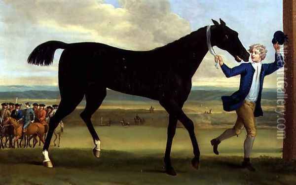 The Duke of Rutland's Bonny Black, c.1720 Oil Painting - John Wootton