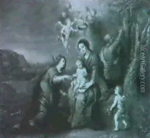 Die Mystische Vermahlung Der Hl. Katharina Mit Dem Jesuskind Oil Painting - Jan Van Balen