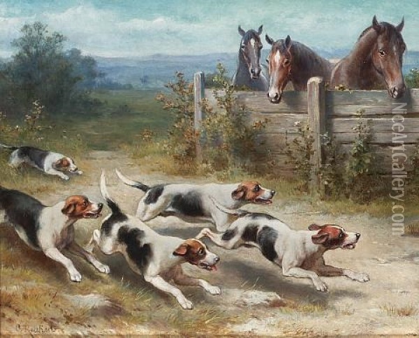 The Chase Oil Painting - Carl Reichert