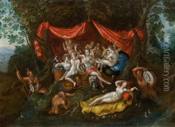 The Education Of Bacchus Oil Painting - Hendrik van Balen the Elder