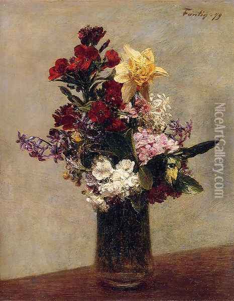Spring Flowers I Oil Painting - Ignace Henri Jean Fantin-Latour