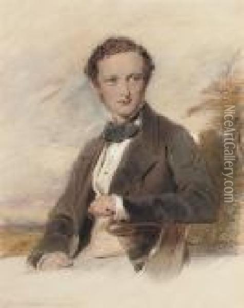 Portraits Of Edward Hugh Leycester-penrhyn; And Vere Leycester-penrhyn Oil Painting - George Richmond