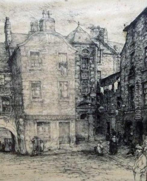 Street Scene In Dundee Oil Painting - David Foggie