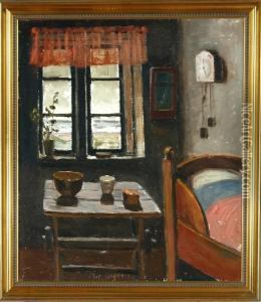 An Interior From A Bedroom Oil Painting - Christian Aigens