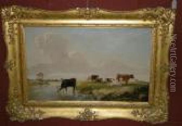 Cattle Scene Oil Painting - Henry Moore