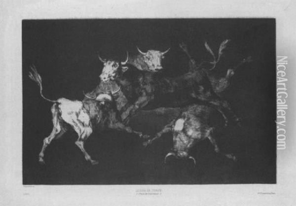 Modo De Volar (#) Disparate De Tontos (#) Disparate Ridiculo Oil Painting - Francisco De Goya y Lucientes