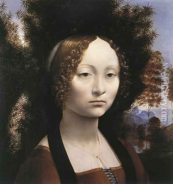 Portrait of Ginevra de Benci Oil Painting - Leonardo Da Vinci