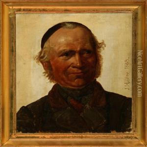 A Man With A Cap Oil Painting - Johannes Heinrich L. Moller