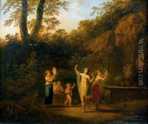 Danseuses Dans Un Paysage Oil Painting - Jacques Antoine Vallin