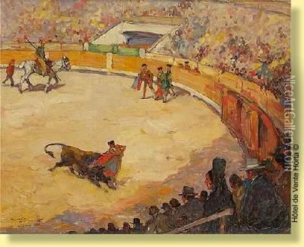 Corrida A Madrid En 1935 Oil Painting - Romeo Dumoulin