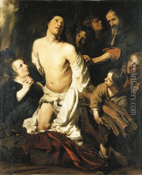 The Martyrdom Of A Saint (saint Lawrence?) Oil Painting - Salomon de Bray