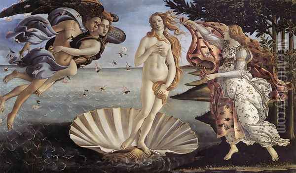 The Birth of Venus c. 1485 Oil Painting - Sandro Botticelli