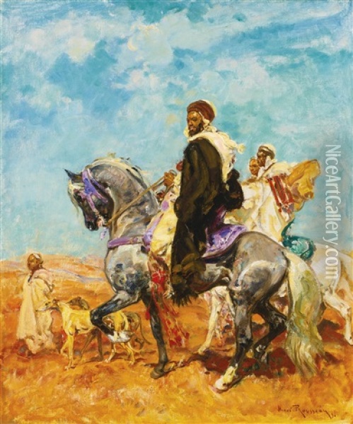 Cavaliers Arabes Dansle Desert Oil Painting - Henri Emilien Rousseau