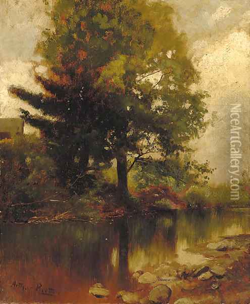 Wooded Landscape Oil Painting - Arthur Parton