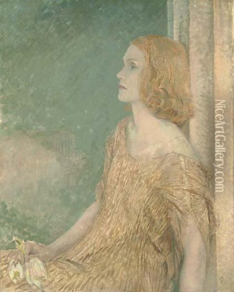 Lady Gwen Melchett Oil Painting - Glyn Warren Philpot