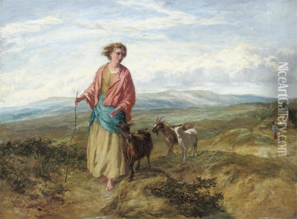The Goat Herder's Daughter Oil Painting - Paul Falconer Poole