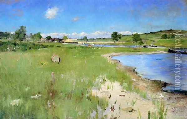 Shinnecock Hills From Canoe Place Long Island Oil Painting - William Merritt Chase