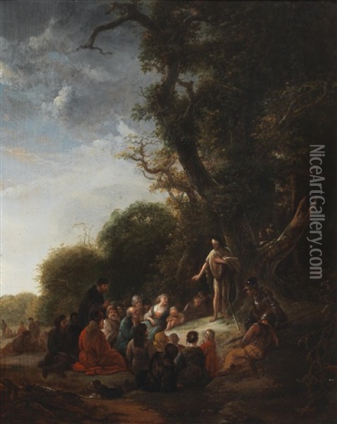 The Sermon Of Saint John The Baptist Oil Painting - Jacob Willemsz de Wet the Elder