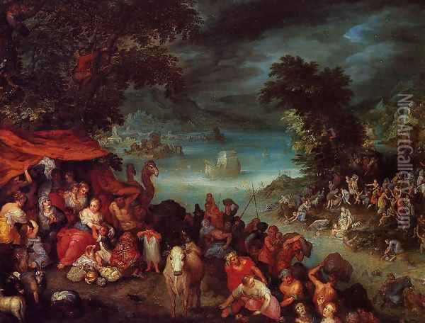 The Flood with Noah's Ark Oil Painting - Jan The Elder Brueghel