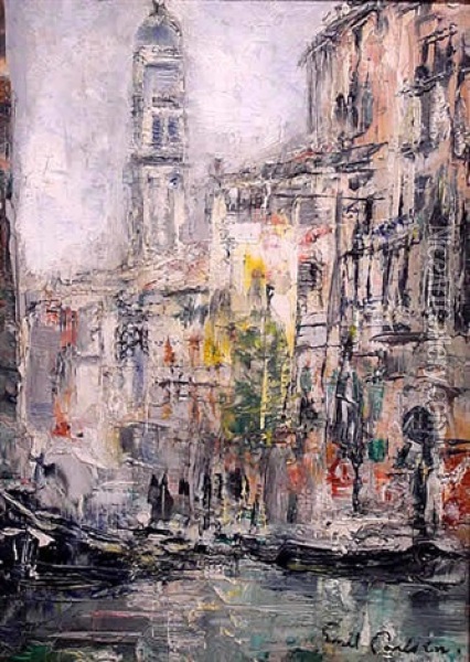Venetian Canal Oil Painting - Emil Carlsen