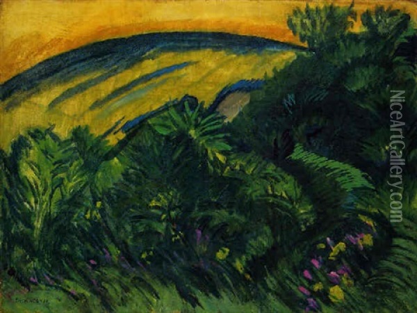Dunen Und Meer, Fehmarn Oil Painting - Ernst Ludwig Kirchner