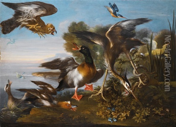 Vogel In Einer Landschaft Oil Painting - Gabriele Salci