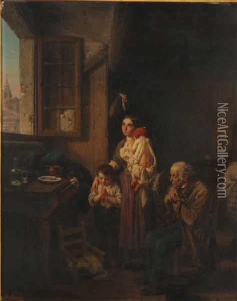 La Preghiera Oil Painting - Domenico Scattola