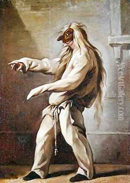 Character from the Commedia dellArte Oil Painting - Claude Gillot