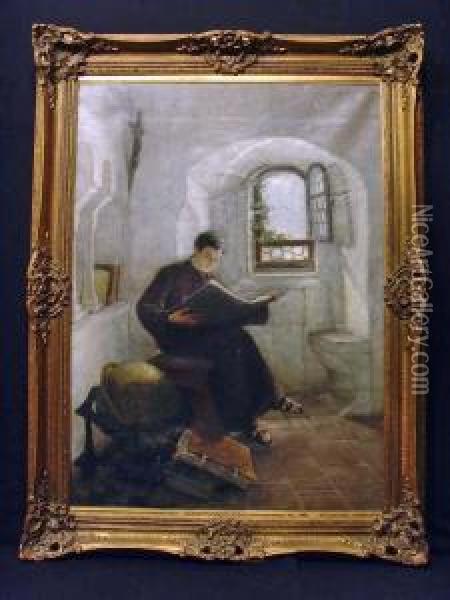 Klosterbruder Bei Der Lekture Oil Painting - Richard Winternitz