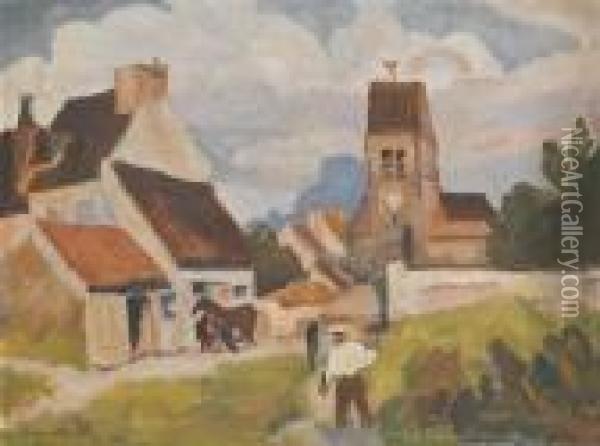 Le Village Oil Painting - Jules Emile Zingg