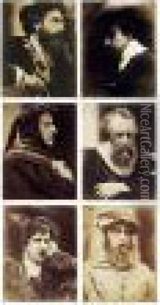 Six Costumed Studies - John Everett Millais Oil Painting - David Wilkie Wynfield