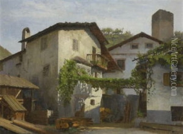 Dorf In Den Weinbergen Oil Painting - Georg Dehn