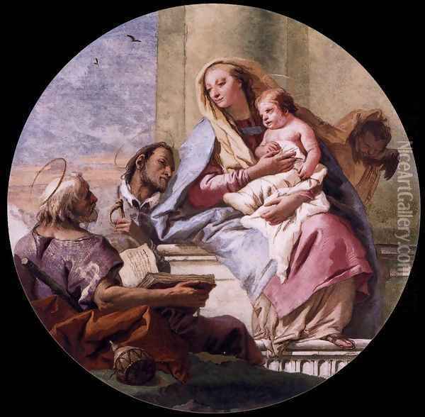 Virgin and Child with Saints Oil Painting - Giovanni Domenico Tiepolo