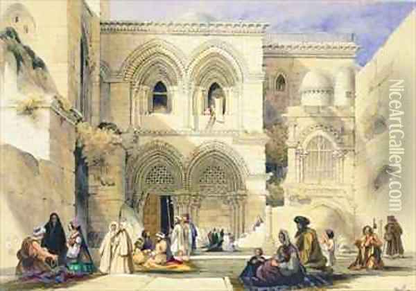 Holy Sepulchre, in Jerusalem Oil Painting - A. Margaretta Burr