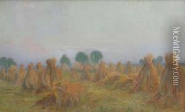 'oogstavond' Oil Painting - Octaaf Soudan