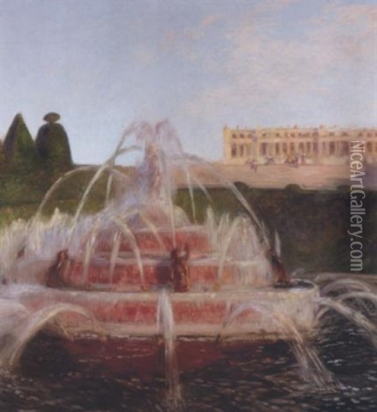 Les Grands Eaux A Versailles Oil Painting - Gaston La Touche