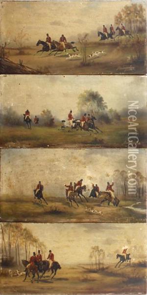 Hunting Scenes Oil Painting - August Baumgartner