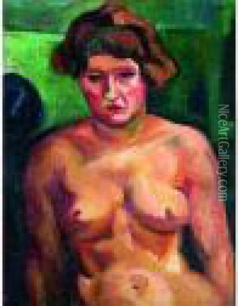 Femme Nue En Buste Oil Painting - Henri Epstein