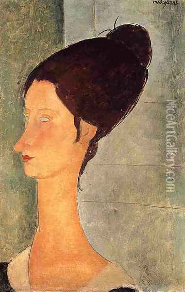 Jeanne Hebuterne II Oil Painting - Amedeo Modigliani