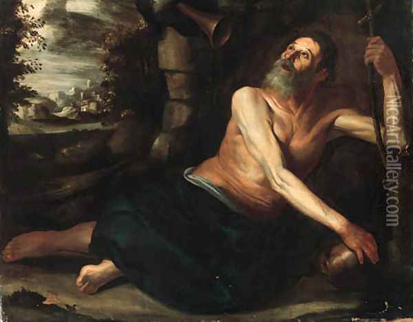 Saint Jerome in the Wilderness Oil Painting - Spanish School